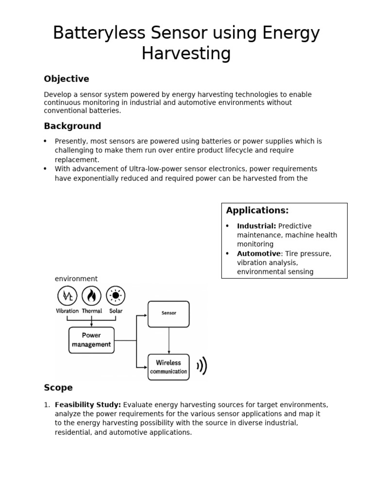 Batteryless Energy Harvesting Sensor | PDF
