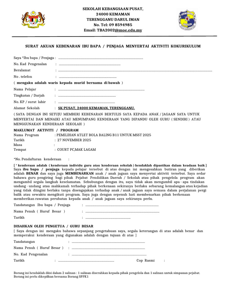 Surat Kebenaran Pemilihan MSST | PDF