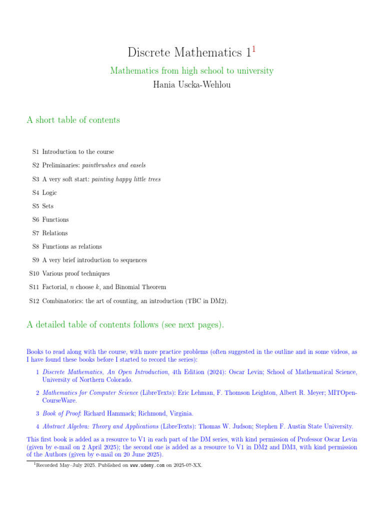 1 - 001 List of All Videos and Problems Discrete Mathematics 1 | PDF ...