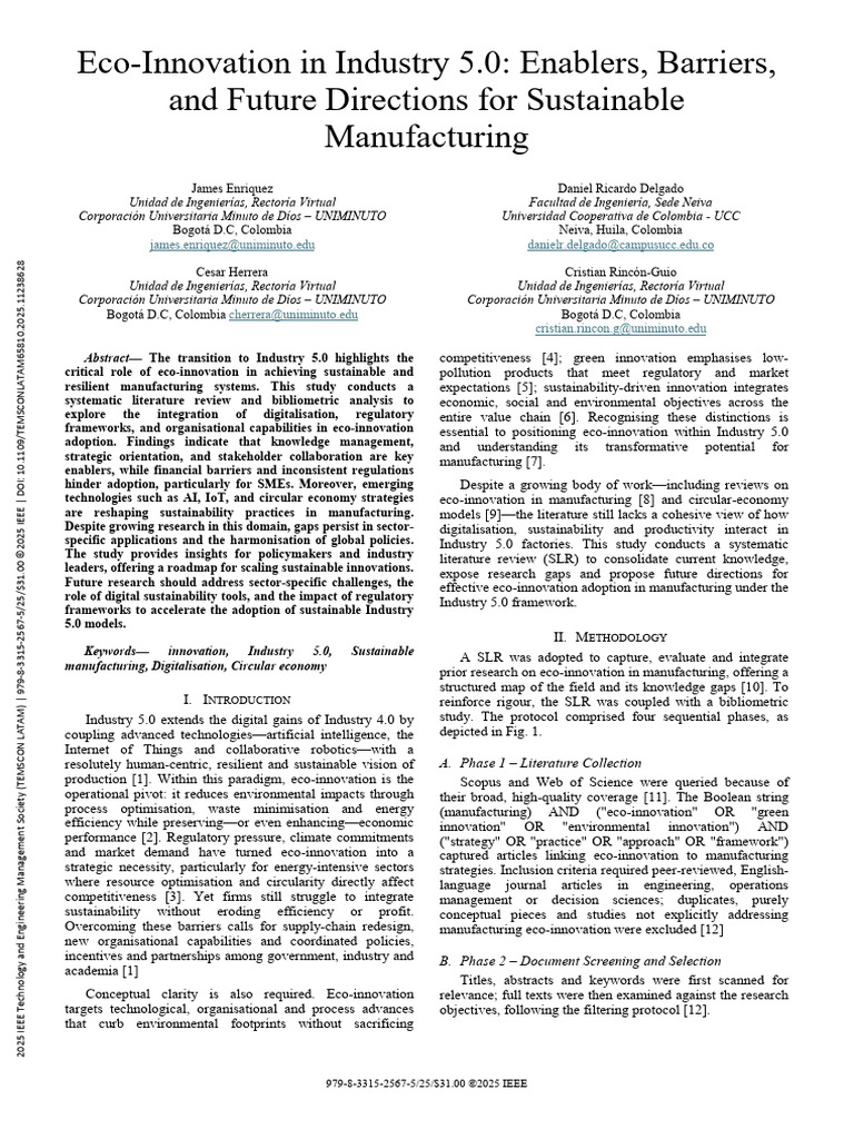 Eco-Innovation for Sustainable Industry 5.0 | PDF | Sustainability ...