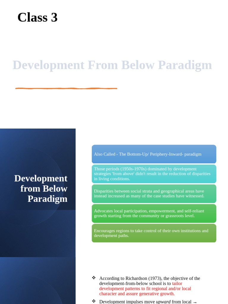 Development from Below Paradigm Overview | PDF | Economic Growth ...