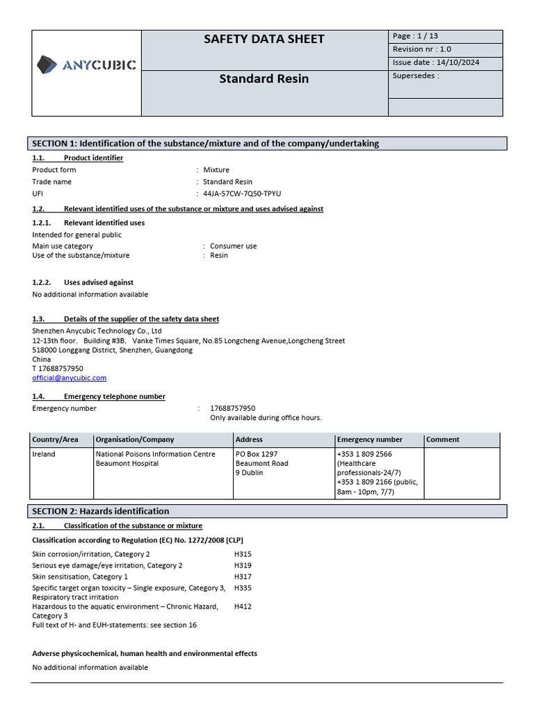 standard-resin-safety-data-sheet-pdf-firefighting-dangerous-goods