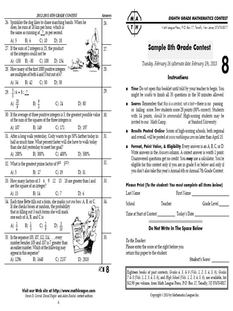 Grade 8 2012-13 Contest | PDF | Triangle | Elementary Geometry