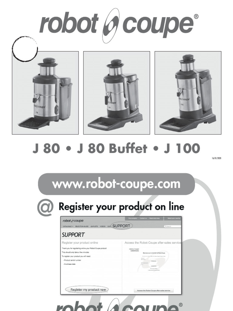 Robot-Coupe J Series Juicer Manual | PDF | Materials | Fruit