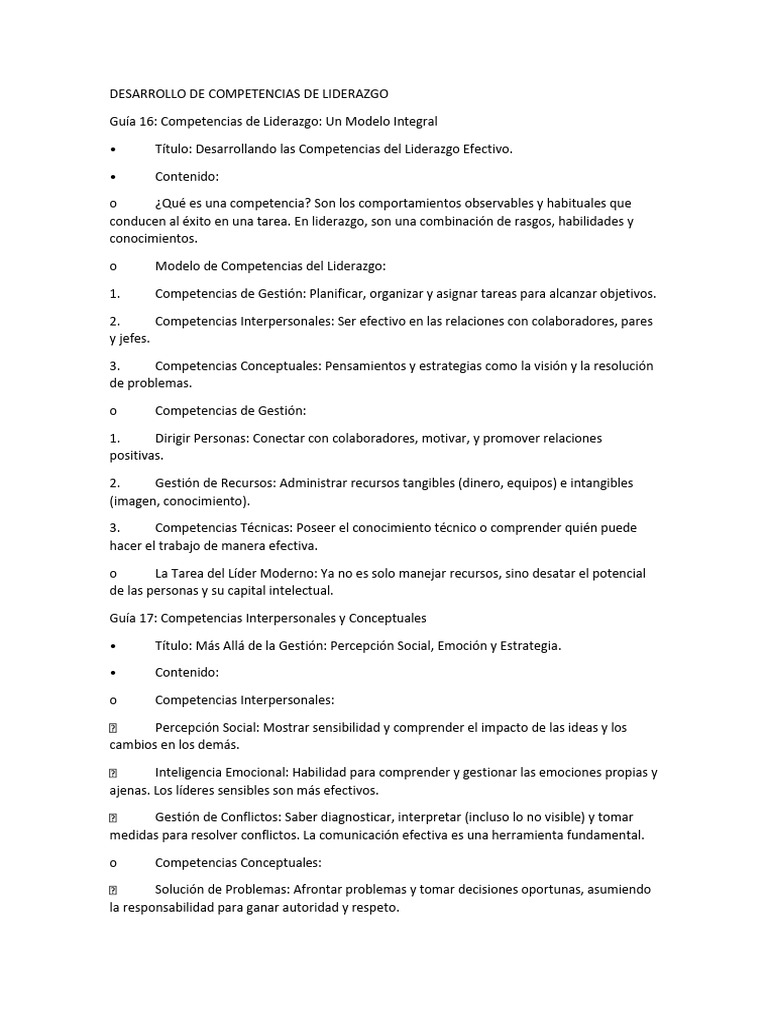 Desarrollo de Competencias de Liderazgo | PDF
