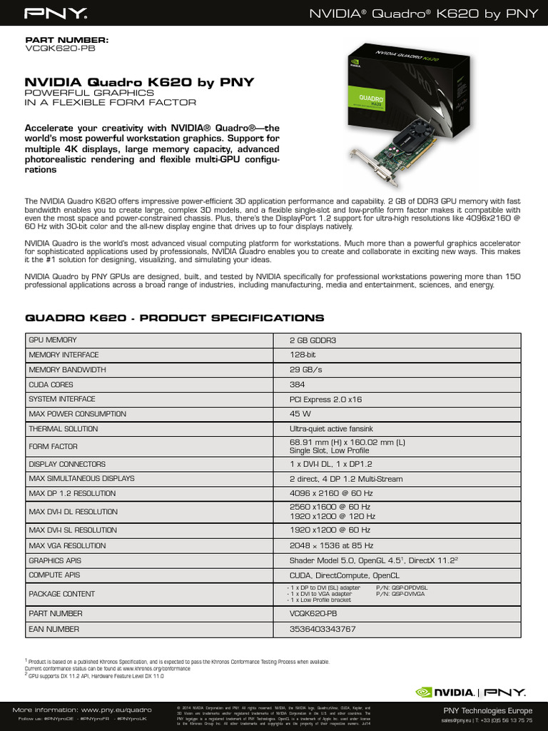 NVIDIA Quadro K620 Graphics Card Overview | PDF | Graphics Processing ...
