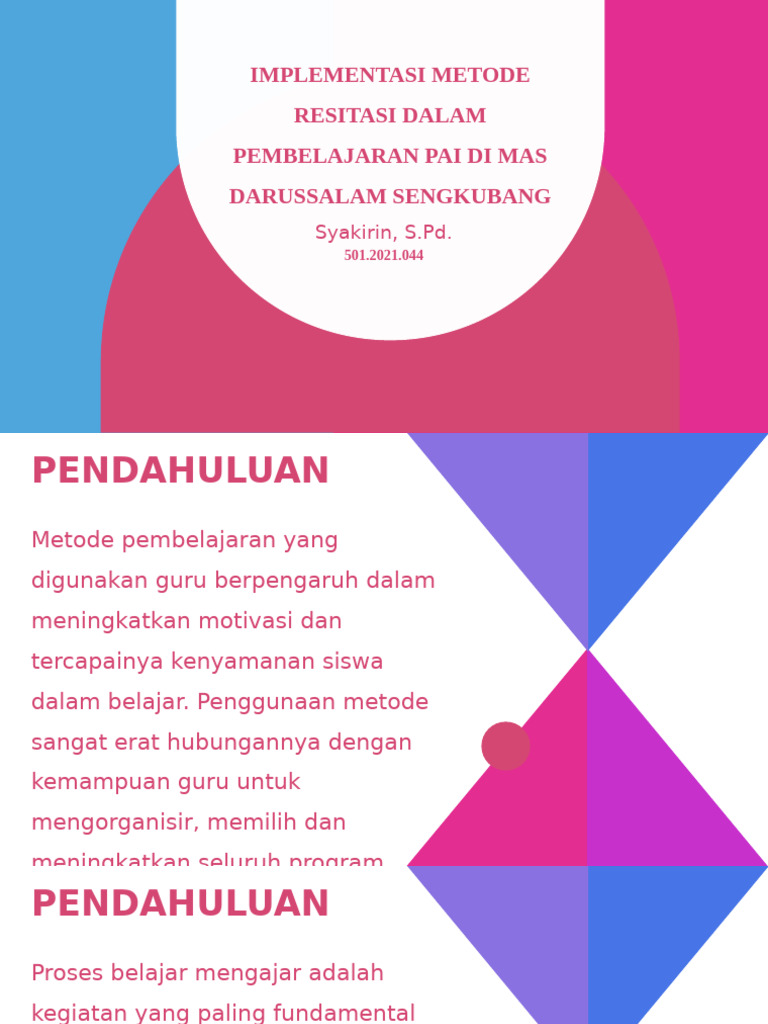 Implementasi Metode Resitasi Dalam Pembelajaran Pai Di Mas | PDF