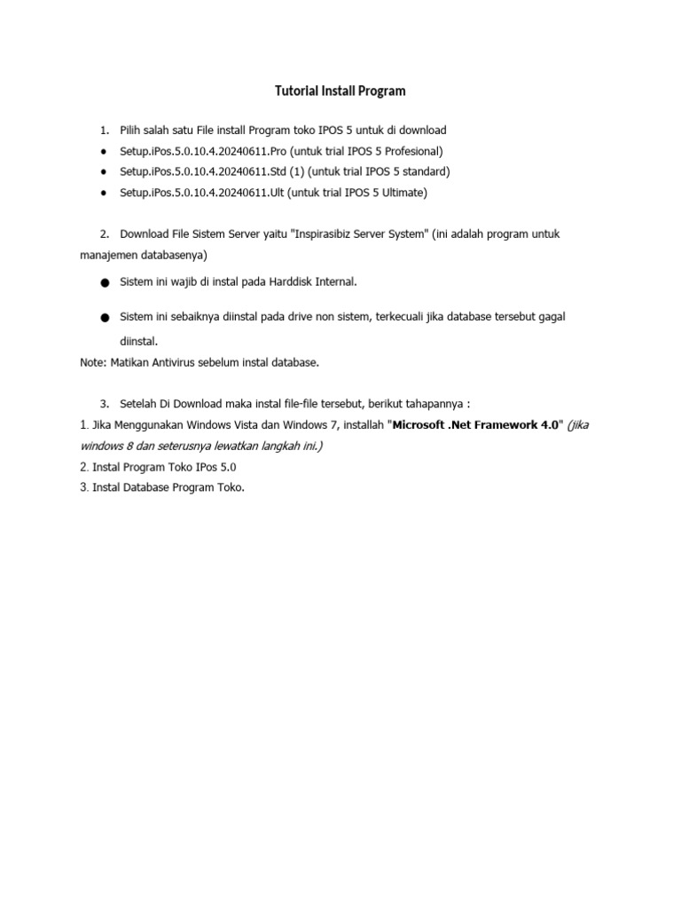 Tutorial Install Program PDF