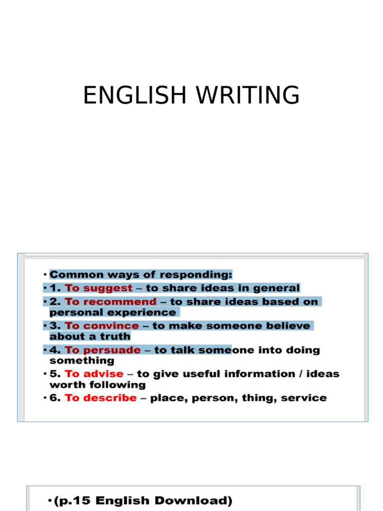 English Writing Cefr | PDF