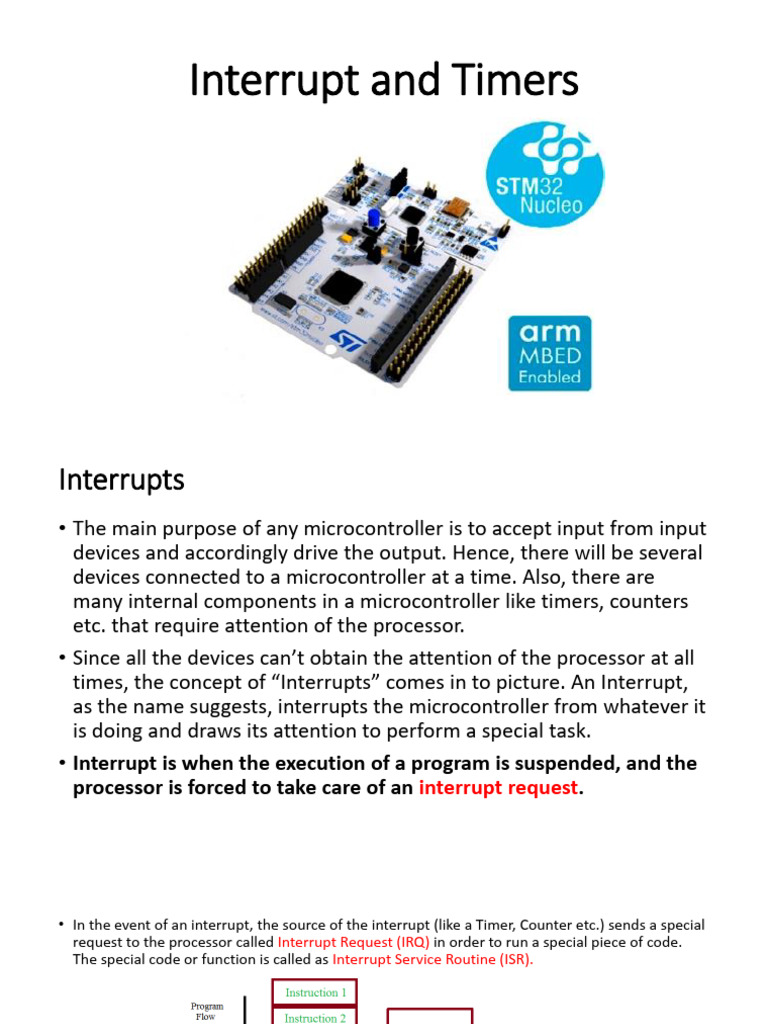 Interrupts and Timers in Microcontrollers | PDF | Microcontroller ...