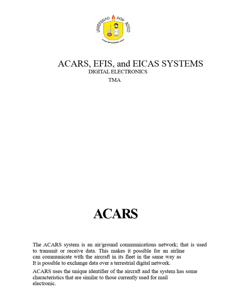 ACARS, EFIS, and EICAS Systems Overview | PDF | Aviation | Aircraft