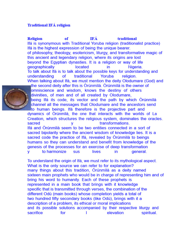 Understanding Traditional IFÁ Religion | PDF | Wisdom | Deities