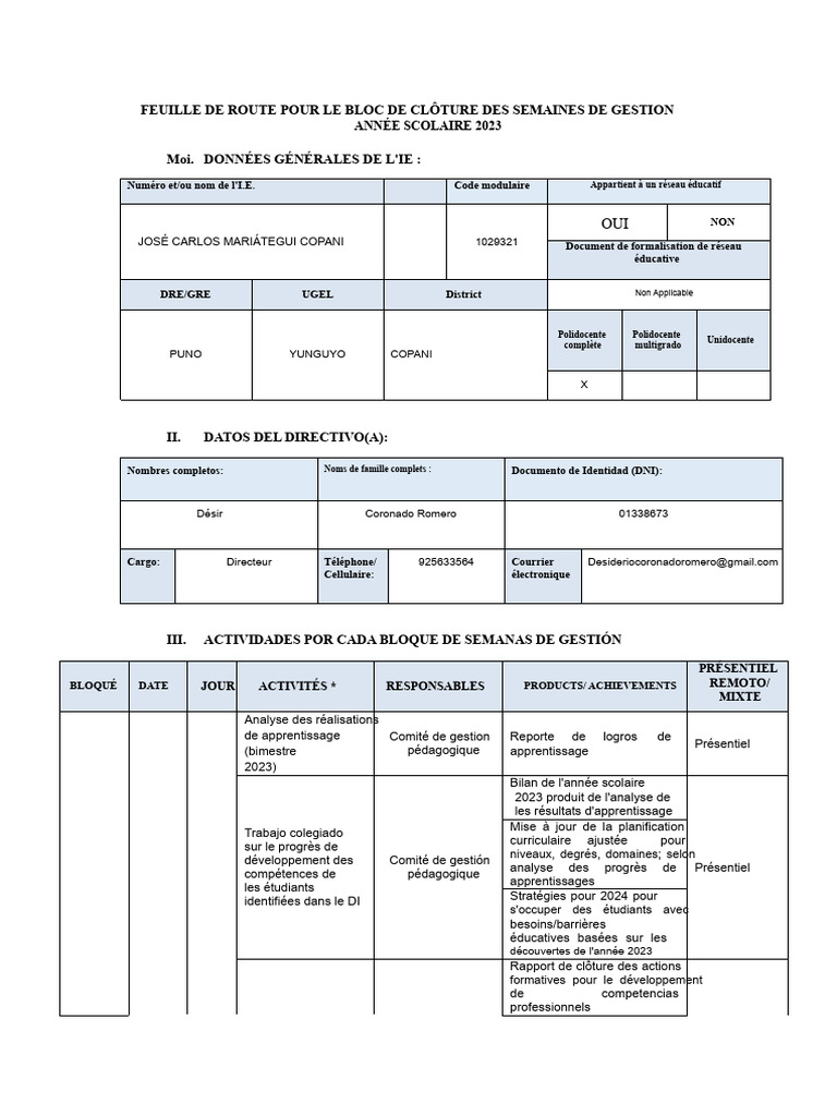 Feuille de route gestion scolaire 2023 | PDF | Pédagogie