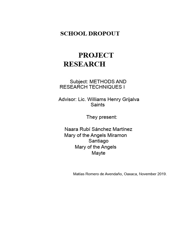 Factors Influencing School Dropout | PDF
