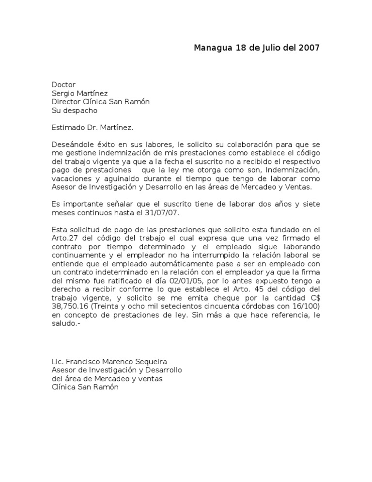 Carta de Liquidacion  PDF