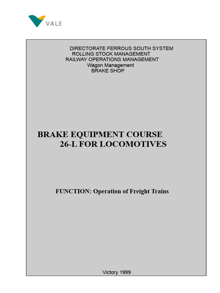 Brake Equipment Management for Locomotives | PDF | Valve | Brake