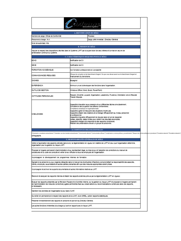 Poste d'Officier de Conformité LAFT | PDF | Gestion des risques ...