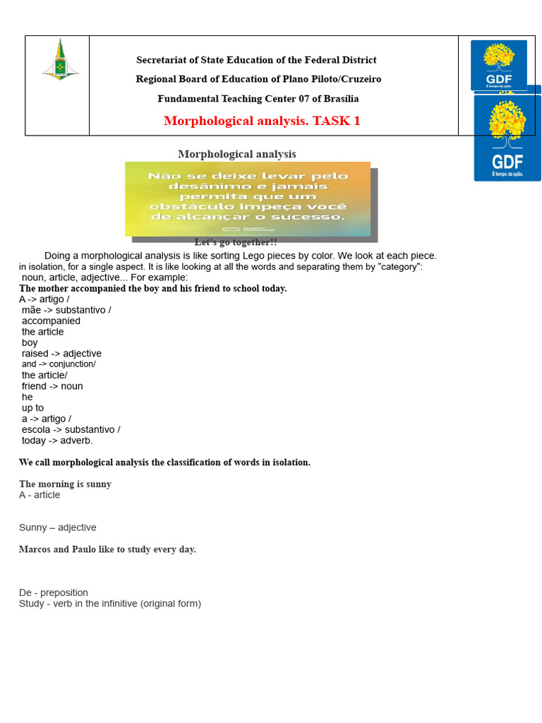 Morphological Analysis Exercises Guide | PDF | Noun | Adjective