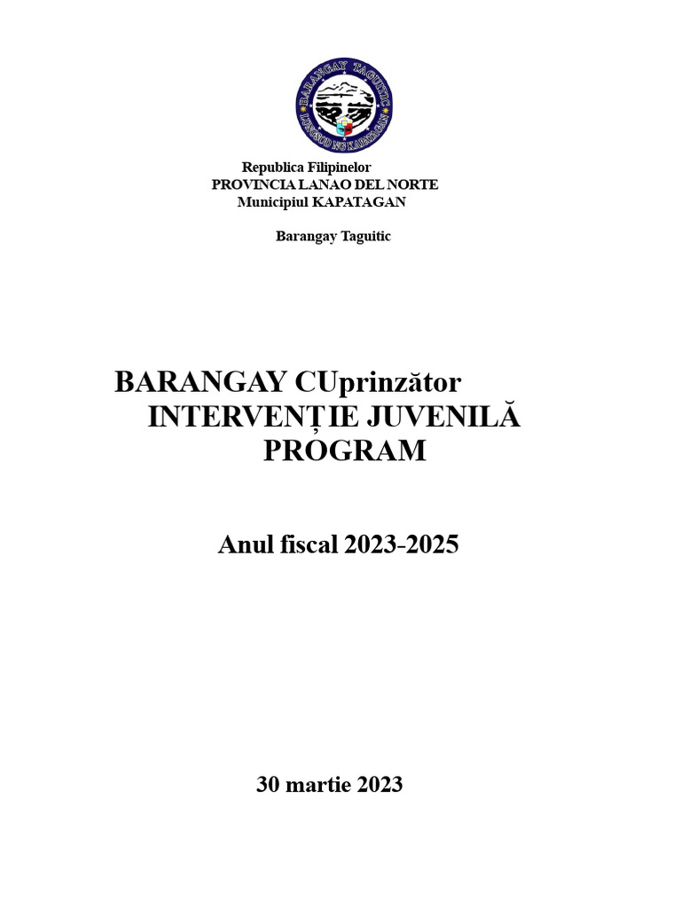 Barangay Cbjip Taguitic | PDF