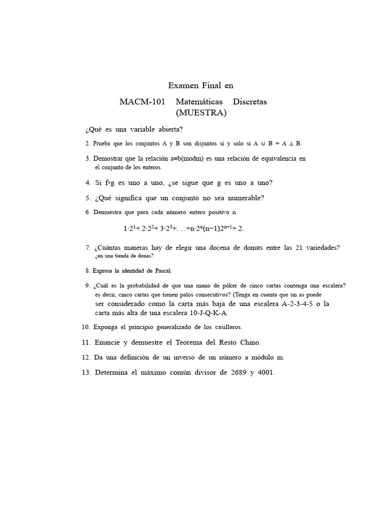 Examen Final Ejemplo | PDF