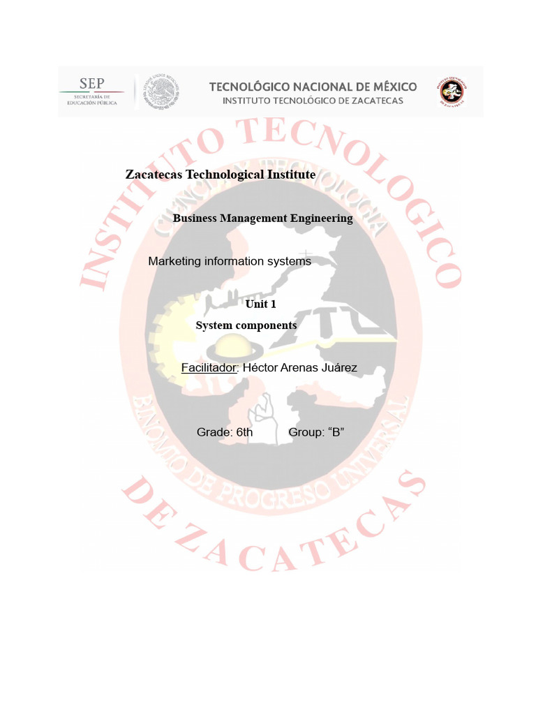 SIM - Unit 1 System Components - Diana M. Basurto Oliva | PDF ...