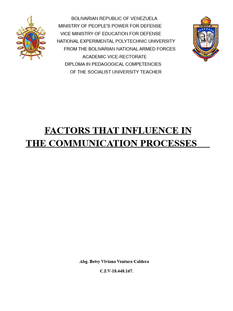 Communication Process Factors Explained | PDF | Communication | Information