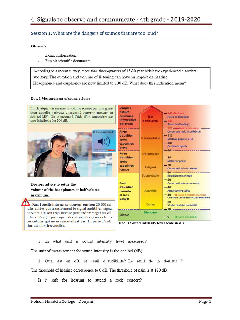 Sound Signal Correction 4th Grade | PDF | Headphones | Decibel