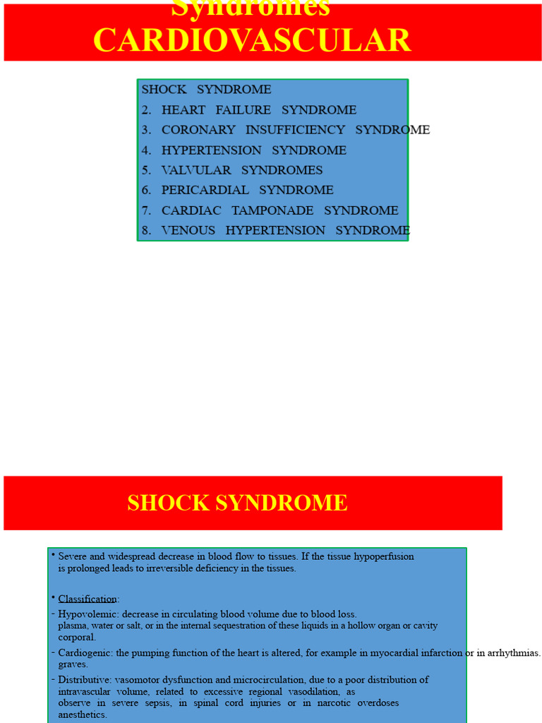Cardiovascular Syndromes | PDF | Shock (Circulatory) | Blood Pressure