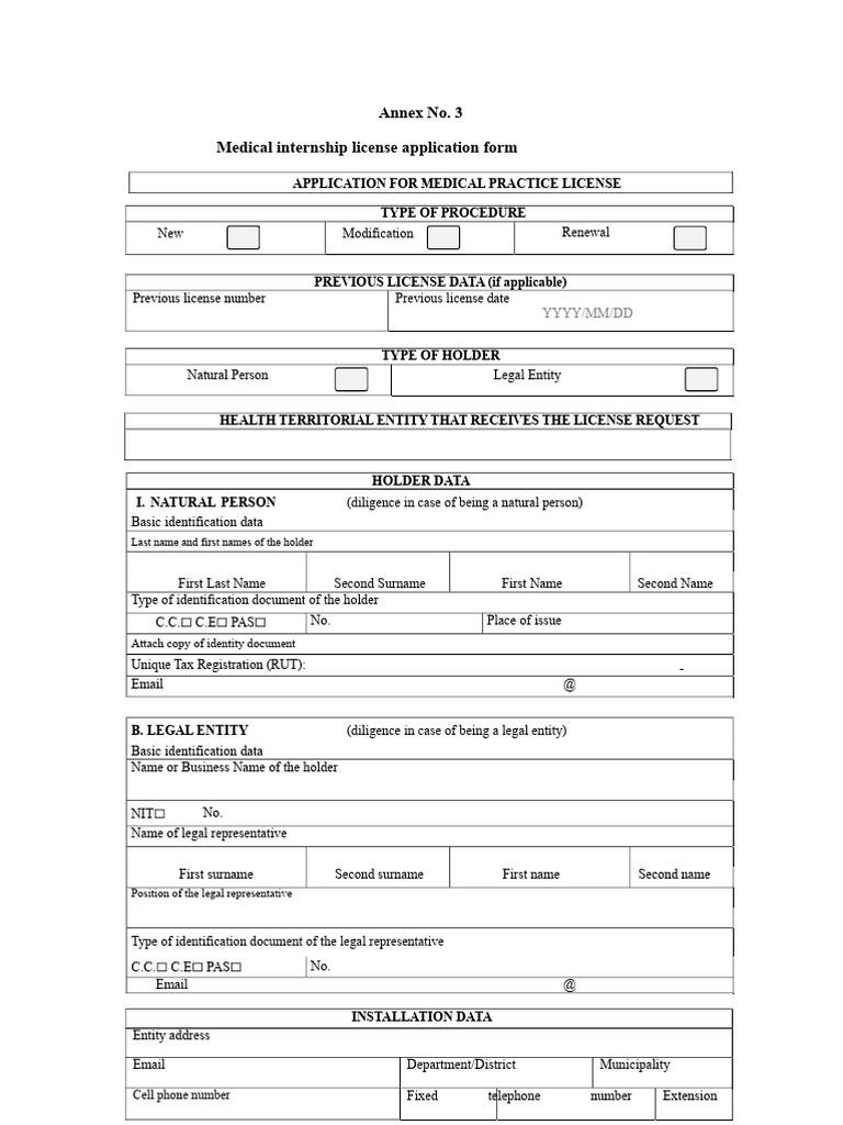 Medical Internship License Application Form | PDF | X Ray | Identity ...