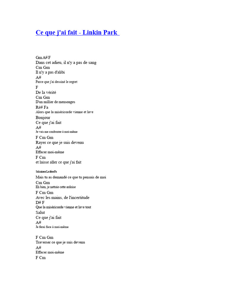Paroles et accords de chansons populaires | PDF