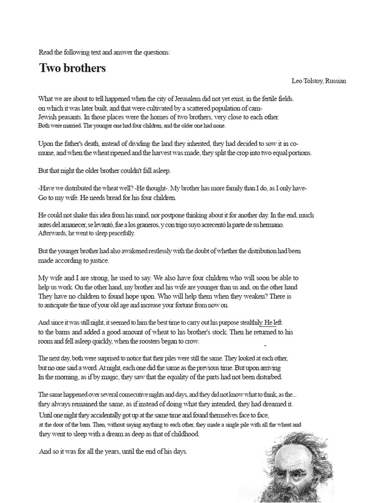 The Brothers' Wheat: A Moral Tale | PDF