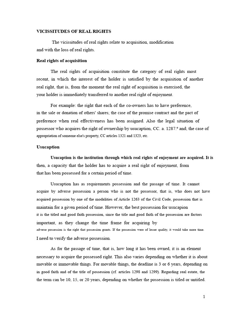 Understanding Real Rights Acquisition | PDF | Adverse Possession | Property