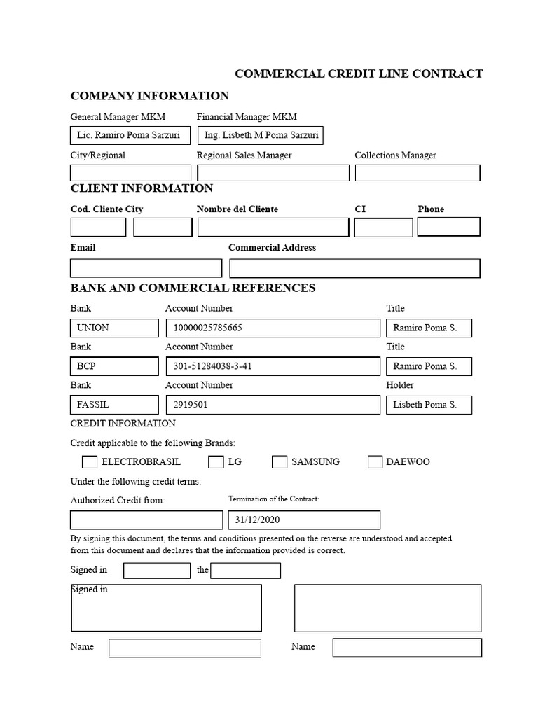 Commercial Line of Credit Agreement | PDF | Private Law | Business