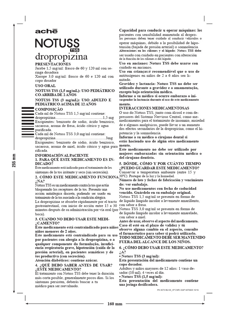 Notuss Sirope Tss 21 11 2016 PDF | PDF | Medicamentos con receta | El ...