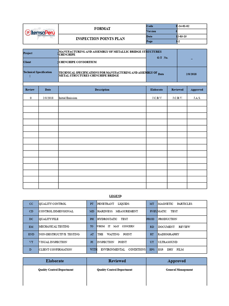 Inspection Points for Chinchipe Bridge | PDF | Nondestructive Testing ...