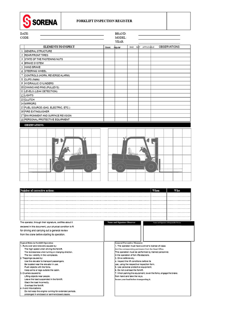 Forklift Check | PDF | Forklift | Elevator