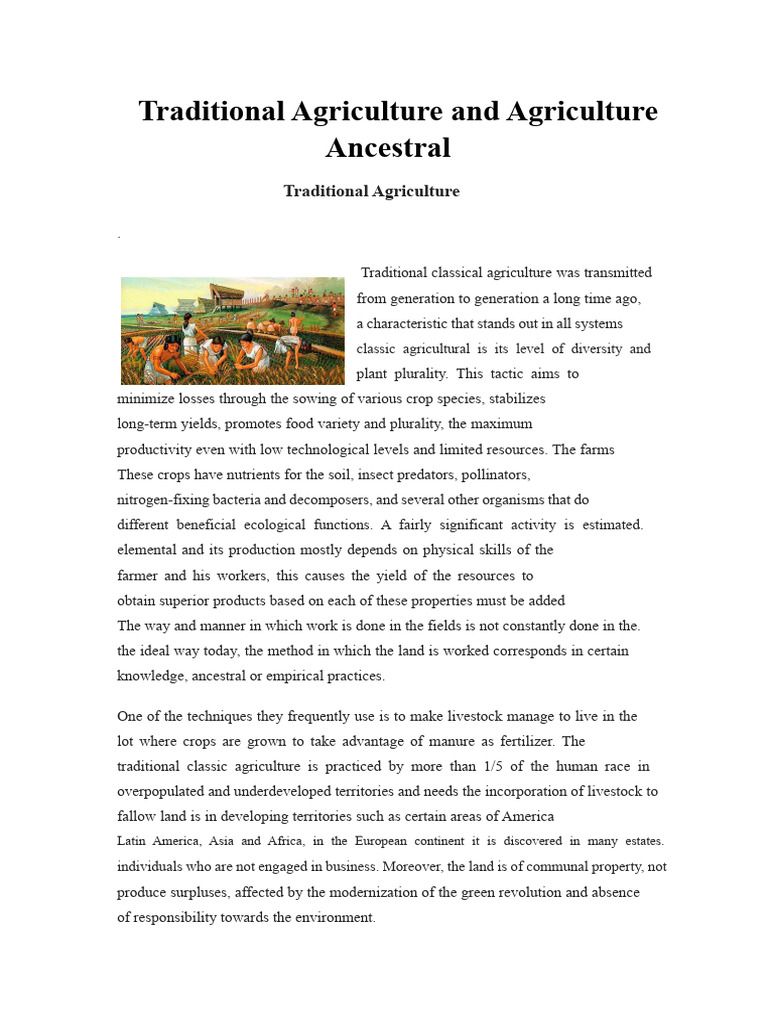 Understanding Traditional Agriculture Practices | PDF | Agriculture ...