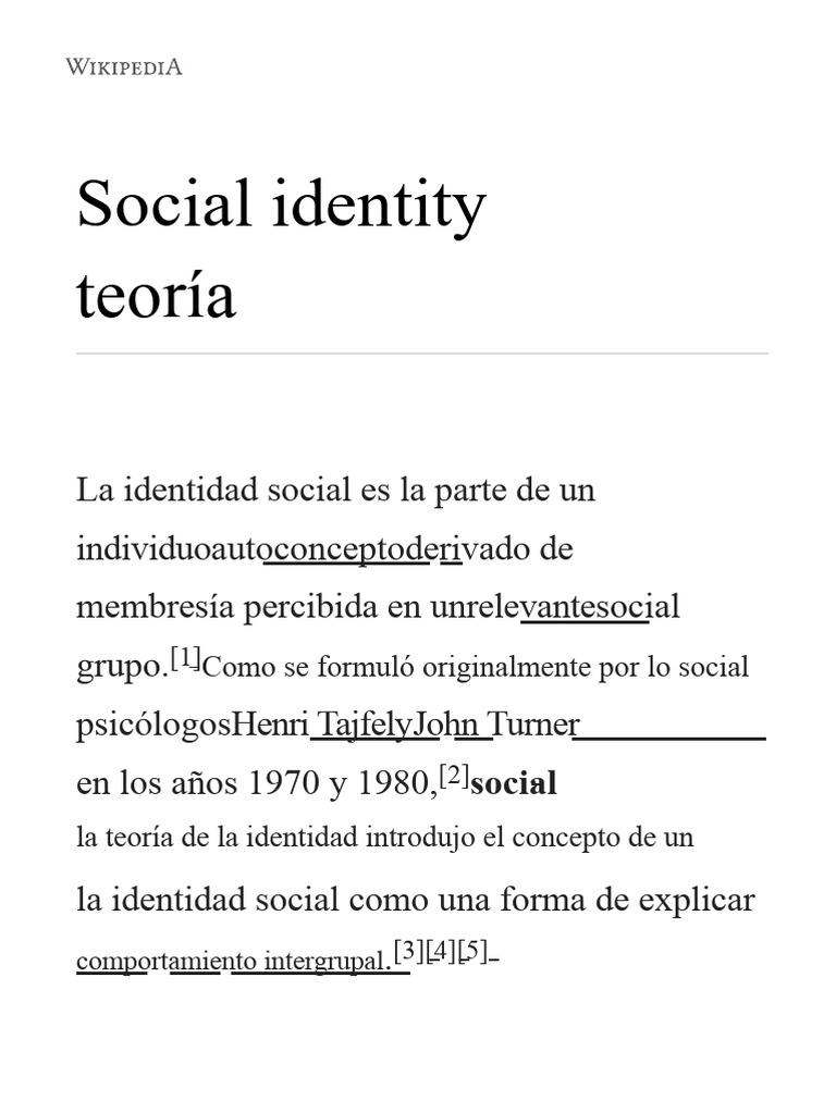 Teoría de la Identidad Social Explicada | PDF | Teoría | Comportamiento