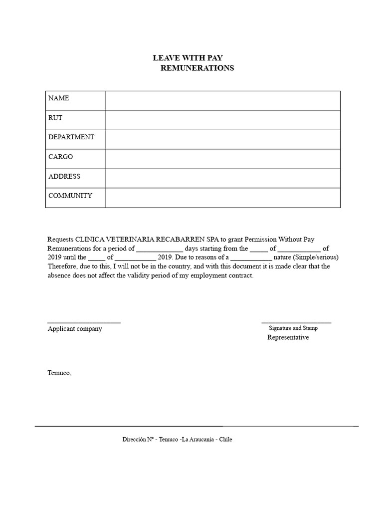 Leave Request Form Template | PDF