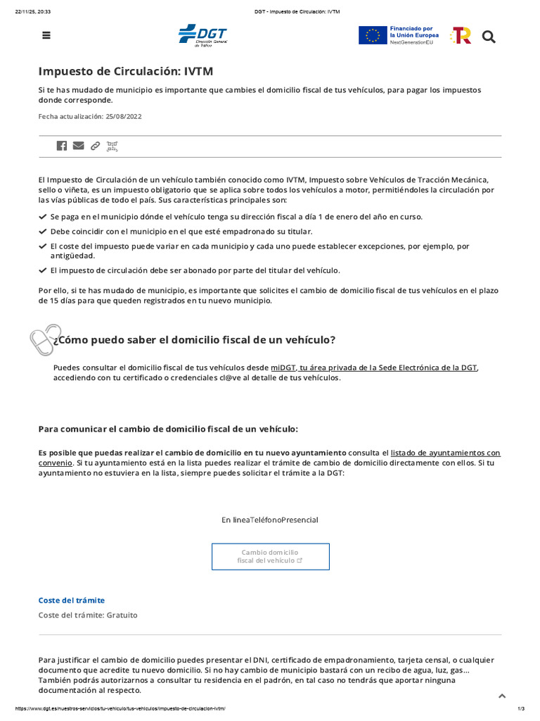 Cambio de Domicilio Fiscal IVTM | PDF | Cookie HTTP
