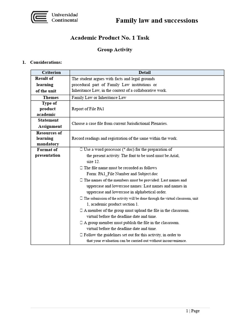 Family Law PA1 | PDF