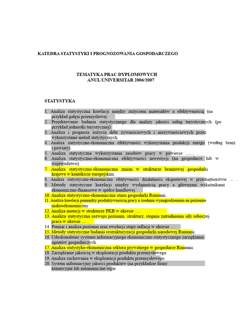 Licencje Statystyka PDF