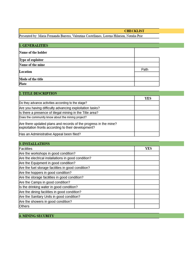 Mining Safety Compliance Checklist | PDF | Personal Protective ...