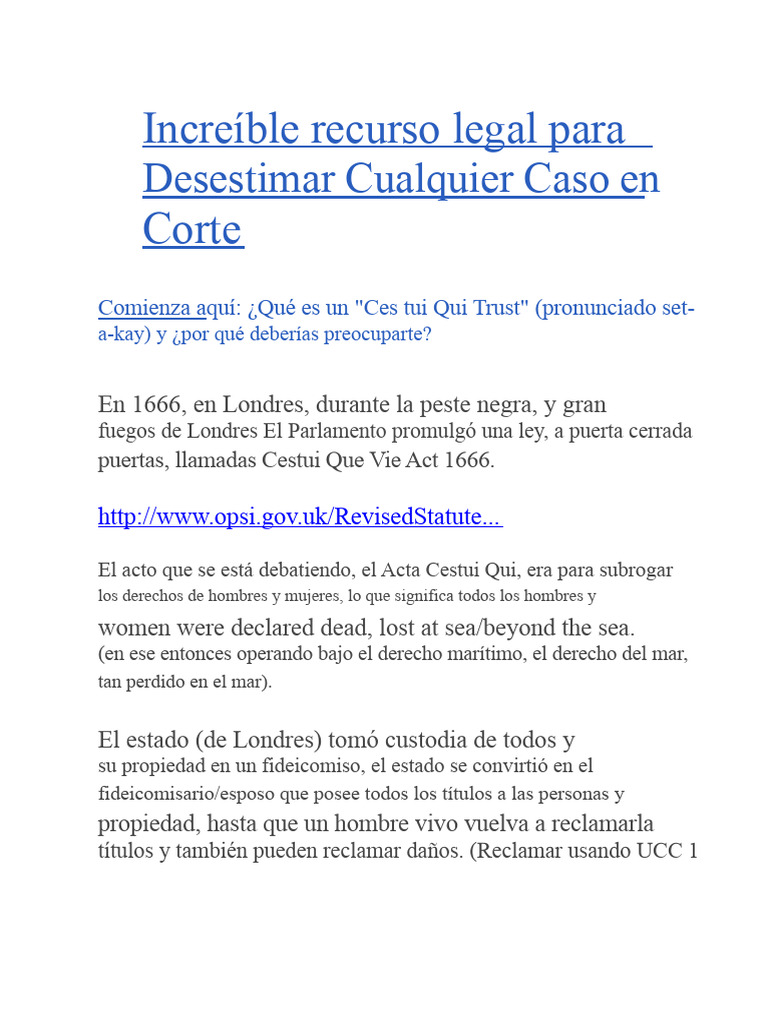 Cestui Qui Trust: Desestimar Casos Legales | PDF | Bancos | Dinero