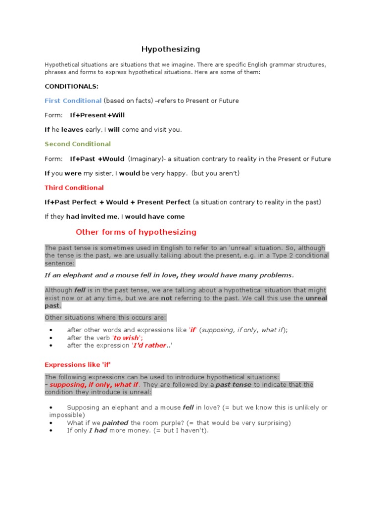 Hypothesizing | PDF | Grammatical Tense | Style (Fiction)