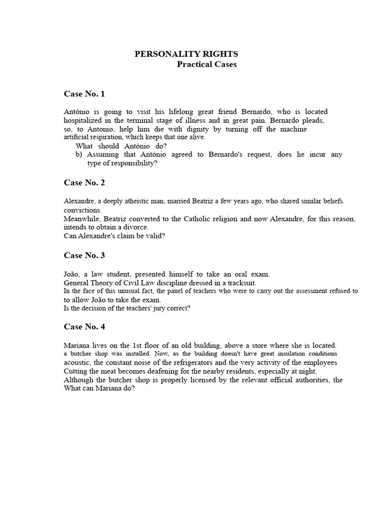 Practical Cases of PERSONALITY RIGHTS | PDF