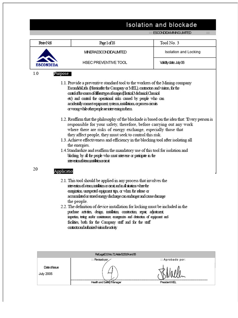 Isolation and Lockout Procedures Guide | PDF | Electrician | Regulatory ...