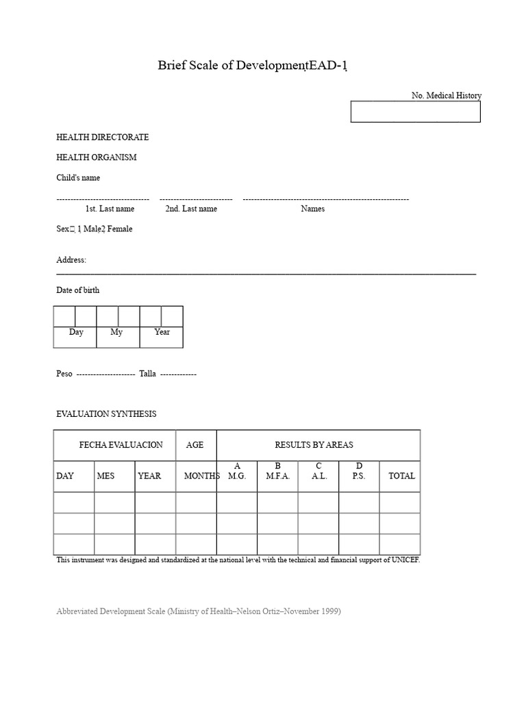 Abbreviated Child Development Scale | PDF
