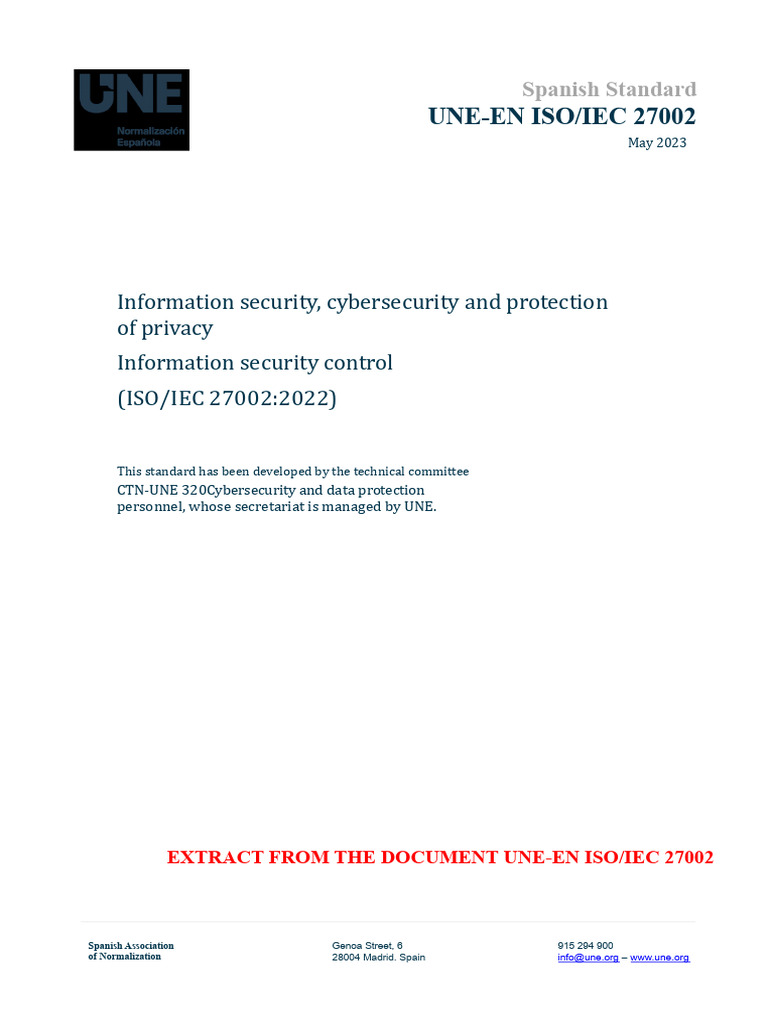 (Ex) Une-En Iso (Iec 27002 2023 | PDF | Information Security | Supply Chain