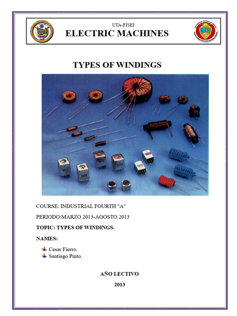 Types of Electric Machine Windings | PDF | Manufactured Goods ...